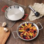 Spanish seafood rice Pot thickened stainless steel Cooking Paella Pan Lobster Snack Plates Saucepan Dry Pots Double Ears HotPot