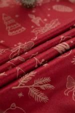 Beautiful Merry Christmas Red Jacquard Christmas Tree Bell Deer Tassel Tablecloth Tea Table Tablecloth Cover Towel