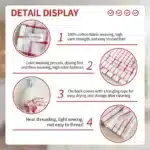 1Pc 50x70cm White Red Plaid Striped Cotton Tea Towel Kitchen Table Napkin Cleaning Cloth Xmas New Year Decor – angled view