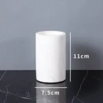 Minimalist Volakas White Natural Marble Set for Bathroom Luxury Soap Dispenser Toothbrush Holder Tray Bathroom Set