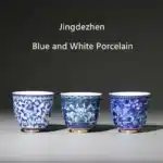 Chinese Jingdezhen Blue and White Porcelain Tea Cup, Small Tea Bowl, Ceramic Teacup, Coffee, Beer, Wine Mug, Household