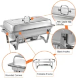 2/4/6Pack Chafing Dish Buffet Set Stainless Steel 8QT Food Servers and Warmers Fuel Holder for Party Catering Wedding - Image 12