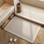 Bathroom Carpet Non-slip Strong Absorbent Floor Mats Home Decor Beige Stripes Bath Mat Toilet Entrance Area Rug Alfombra De