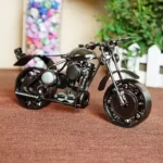 Vintage Motorcycle Model Retro Motor Figurine Iron Motorbike Prop Handmade Boy Gift Kid Toy Home Office Decor Desk