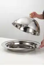Big Dinner Dessert Plate with Lid Salad Plate Dinnerware seafood lobster Serving Dish Round Plate with Dome Cover Steak tray