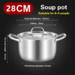 316 stainless steel soup pot Extra thick food grade soup pot Thickened double ear pot Electromagnetic furnace gas special pots - Image 11