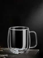 250/350/450ml Double Wall Glass Coffee Cup High Borosilicate Glass Mug Heat Resistant Coffee Milk Juice Water Cups with