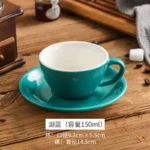 Creative Color 150ml Espresso Cup with Saucer Home Dessert Plate Tea Cup Couple Mug Gift Office Mug Tabletop Decoration