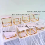 10 -18PCS Gold Shiny Metal Cake Snack Stand With Acrylic Plate Buffet Banquet Decor Wedding Floral Dessert Table Display Holder - Image 7