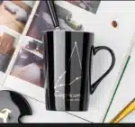 12 Constellations 420 Ml Ceramic Mugs Creative Mugs With Spoon Lid Black Mug New Bone China Coffee Cup Drinkware Couples