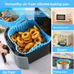 Square Silicone Air Fryer Basket Pan Reusable Food Safe Baking Mold for Oven BBQ Barbecue Cooking Kitchen Bakeware Pastry