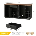 78.74" Large Coffee Bar Cabinet with Fridge Space, Mini Fridge Cabinet with Storage, Liquor Cabinet with Wine Rack,