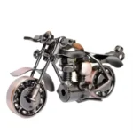 Vintage Motorcycle Model Retro Motor Figurine Iron Motorbike Prop Handmade Boy Gift Kid Toy Home Office Decor Desk