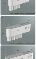 Magnetic Toothbrush Holder Storage Rack Automatic Toothpaste Dispenser Wall-Mounted Waterproof Bathroom Storage Accessories