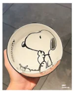 Snoopy 4 Pieces Ceramic Bowl Set 2025 New Style Under Glaze Color Cute Cartoon Pattern Home Noodle Rice Tableware For Kids