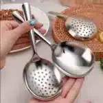 Stainless Steel Serving Spoons Dining Soup Rice Spoon with Drain Hole Heat Insulated Handle Kitchen Utensils Restaurant