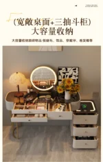 Modern dressing table with mirror and two drawers in white painted finish for bedroom use