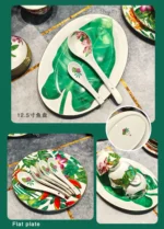 Tropical Rainforest Series Western Food Plate, Rice Bowl, Soup Pot, Tableware, Wizard of Oz Bone Porcelain Tableware, Gift