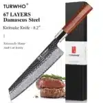 TURWHO 8.2" Japanese Kiritsuke Knife Damascus Steel Hand Forged VG10 Chef Knife Kitchen Sharp Professional Cleaver Cooking