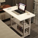 Multi-Layer Standing Desk Small Office Desk Adjustable Height Wooden Computer Desk Workstation Work Table Laptop Desk for