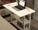 Multi-Layer Standing Desk Small Office Desk Adjustable Height Wooden Computer Desk Workstation Work Table Laptop Desk for