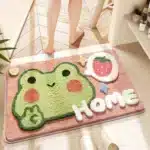 40*60cm Bath Mat Cute Pink Cartoon Frog Bathroom Carpet Bathtub Entrance Waterproof Slip-resistant Foot Mats Toilet Shower