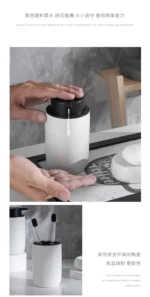 Nordic Ceramic Bathroom Lotion Bottle Press Hand Sanitizer Bottle Mouthwash Cup Toothbrush Holder Black Liquid Soap