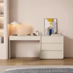 White modern dresser with 6 drawers – minimalist solid wood bedroom storage furniture