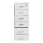 6 Drawer File Cabinet with Lock, Vertical Filing Storage Cabinets with Wheels Metal Rolling Organizer for Home Office Study