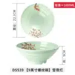 Melamine Bowl Japanese Style Noodle Soup Powder Imitation Porcelain Tableware – angled view