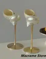 Handmade Natural Conch Wine Glass Modern Creative Niche Christmas Gift Gift Decoration Ornaments Household Shell Candlestick
