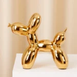 Vilead Ceramic Plating Balloon Dog Orange Figurines Animal Statue Handmade Sculpture Gold Sliver Modern Living Room Desk