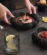 Black Cement Tableware Dinner Plate stone Sashimi sushi Disc Dry Ice Tray Plate Dessert Plates Dim Sum Dish Steak Plates