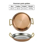 Commercial crayfish plate Flat bottom stewed rice pot Double ear frying pan hotpot 304 stainless steel Spanish seafood rice