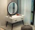 Modern dressing table with jewelry storage in a bright bedroom setup