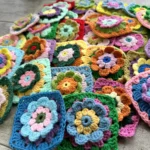 Colorful Handmade crochet table place mat pad cloth cup doily Coffee coaster Christmas flower placemat wedding kitchen 9.5CM