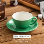 Creative Color 150ml Espresso Cup with Saucer Home Dessert Plate Tea Cup Couple Mug Gift Office Mug Tabletop Decoration