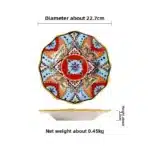 Hand Painted Ceramic Plate Creative Irregular Steak Dish Western Dinnerware Home Decor – top view