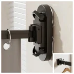 Folding Rod Shower Curtain Set No Drill Sucker Invisible Shower Partition Bathroom Dry-wet Separation Waterproof Retractable