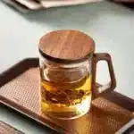 400ml Glass Tea Mug With Wood Handle Chinese Heat Resistant Filter Tea Cups High Quality And Convenient Kung Fu Tea Set