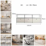 Modern Living Room Cabinet Modular Sideboard Storage Cabinets Combination TV Stand for Customizable Steel Frame Wood  Furniture - Image 13