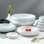 Melamine Imitation Porcelain Small Plate Korean Disc Restaurant Tableware Creative Small Bowl – side view