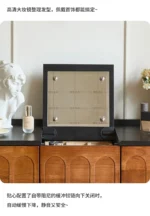 Goldoma ash wood dressing table with mirror and six drawers in a bedroom setting