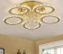 Luxury gold crystal chandelier LED ceiling light in modern living room