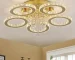 Luxury gold crystal chandelier LED ceiling light in modern living room