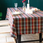 Christmas Checkered Tablecloth Rectangle Red Buffalo Plaid Linen Cotton Gingham Xmas Table Cloths Winter Farmhouse Table