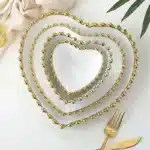 1pcs Ceramic Large Rice Bowl Heart-shaped Tableware Nordic Phnom Penh White Round Salad Plate Steak Dish Dinnerware Dinner