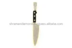 Trendy Unique 925 Silver Kitchen Chef Knife Sword Shape Iced Fine Jewelry Custom Lab Grown Diamond Pendant Anniversary Gift