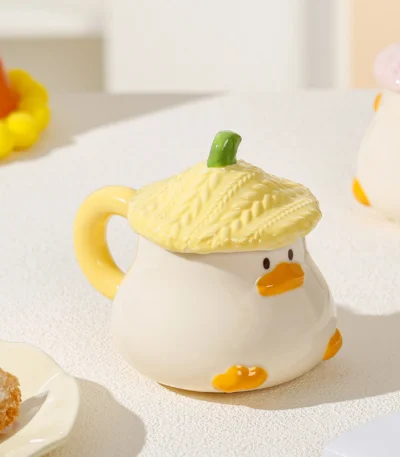 Cartoon Duck Mug Underglaze Color Mug Original Coffee Cups Ceramic Cup Drinkware Cute Mugs Cup for Tea Personalized Gift