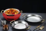 304 stainless steel Spanish seafood rice pot Commercial crayfish plate Flat bottom stewed rice pot Double ear frying pan
